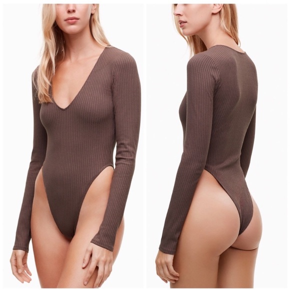 Aritzia Wilfred Free Long Sleeve Ribbed Bodysuit - Picture 6 of 6
